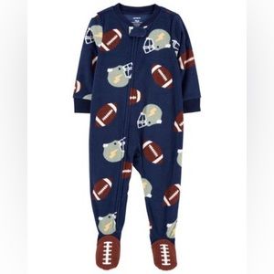 Baby 1-Piece Football Fleece Footie Pajamas